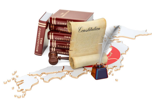 Constitution of Japan concept, 3D rendering