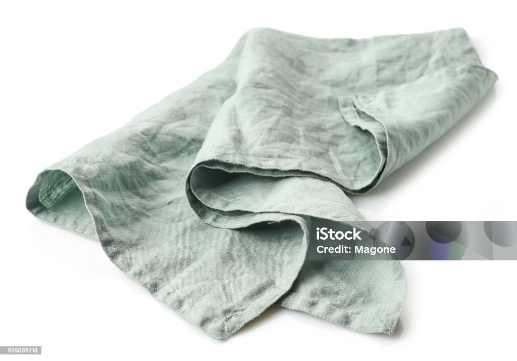 linen napkin isolated on white background Napkin Stock Photo