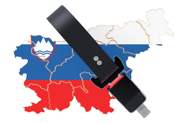 istock Slovenian map with safety belt. Security and protect or insurance concept, 3D rendering 935062444