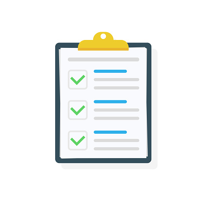Clipboard with checklist icon. Checklist complete tasks, to-do list, survey, exam concepts. Best quality. Flat illustration of clipboard with checklist icon for web. Vector