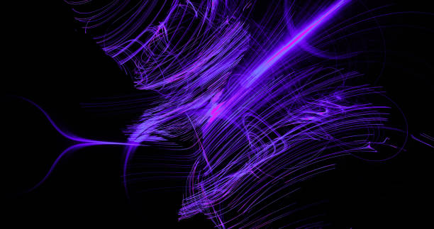 istock Purple Blue Pink Abstract Lines Curves Particles Background 935064822