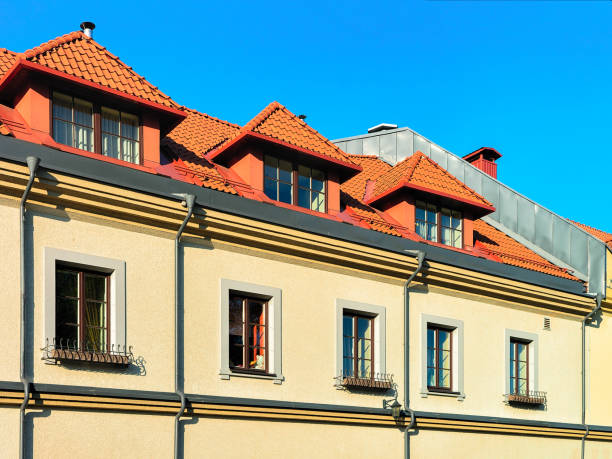 istock Fragment of modern apartment building Vilnius 935069074