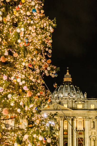 Saint Peters Basilica Night Scene, Rome, Italy