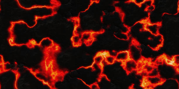 istock Red-Hot Volcano Lava Background Texture. Hot Lava Stains. 935071792