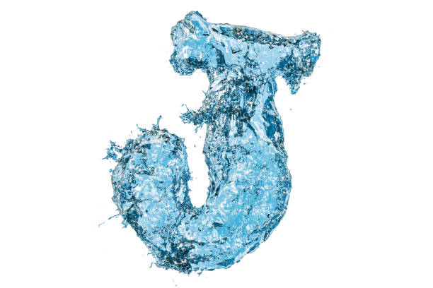 istock Water letter J, 3D rendering isolated on white background 935071980