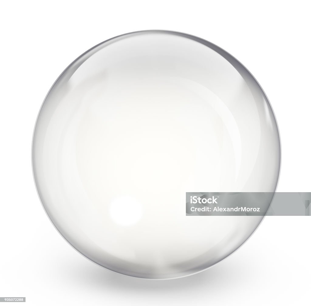 glass sphere glass sphere isolated on a white. 3d illustration Sphere Stock Photo