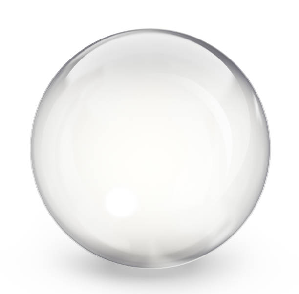 glass sphere glass sphere isolated on a white. 3d illustration round bubble stock pictures, royalty-free photos & images