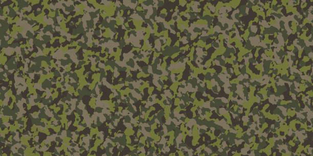 Seamless Military Camouflage Fabric Background Texture