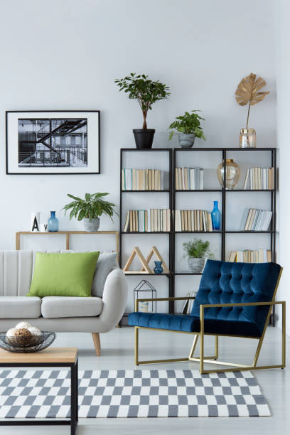 istock Blue armchair in living room 935112968