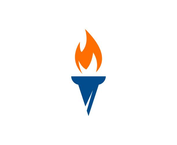 ilustrações de stock, clip art, desenhos animados e ícones de torch icon - flaming torch flame fire symbol