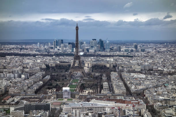 istock Jan 2, 2018 - View over Paris, looking towards the Eiffel Tower and La Defense 935133588
