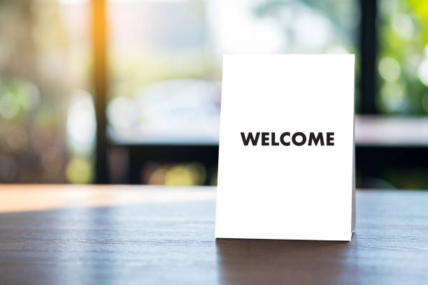 WELCOME Concept Communication Business open welcome to the team Teamwork WELCOME Concept Communication Business open welcome to the team Teamwork aboard stock pictures, royalty-free photos & images