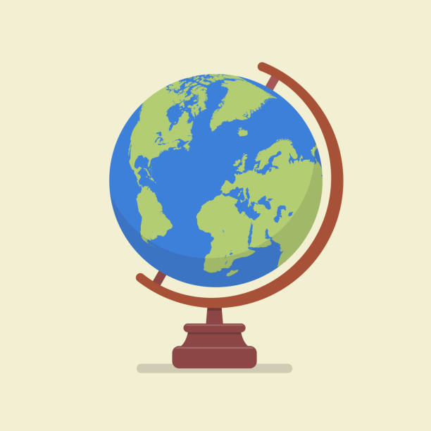 ilustraciones, imágenes clip art, dibujos animados e iconos de stock de earth globe modelo - posing earth planet map