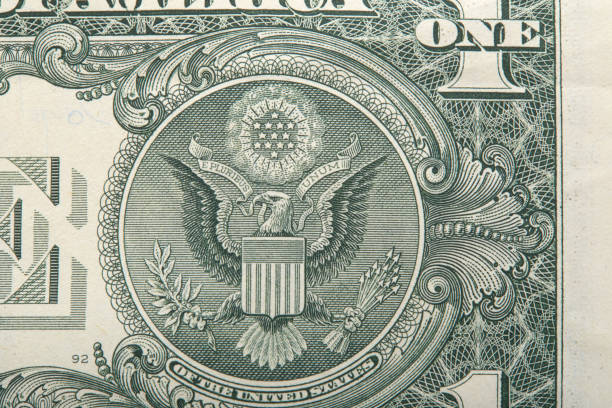 istock Close up of one dollar isolate on white background 935153366