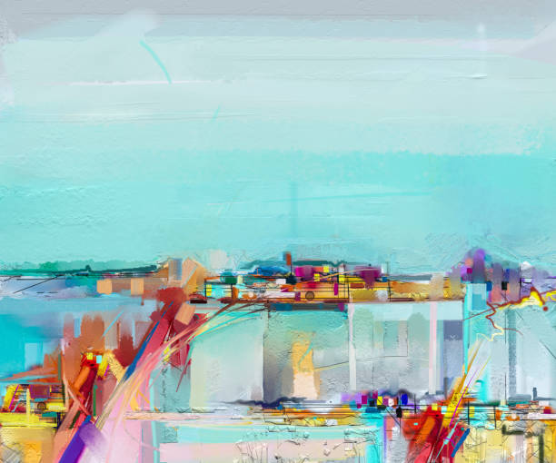 istock Abstract oil painting landscape. 935168262