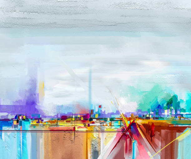 istock Abstract oil painting landscape. 935168264