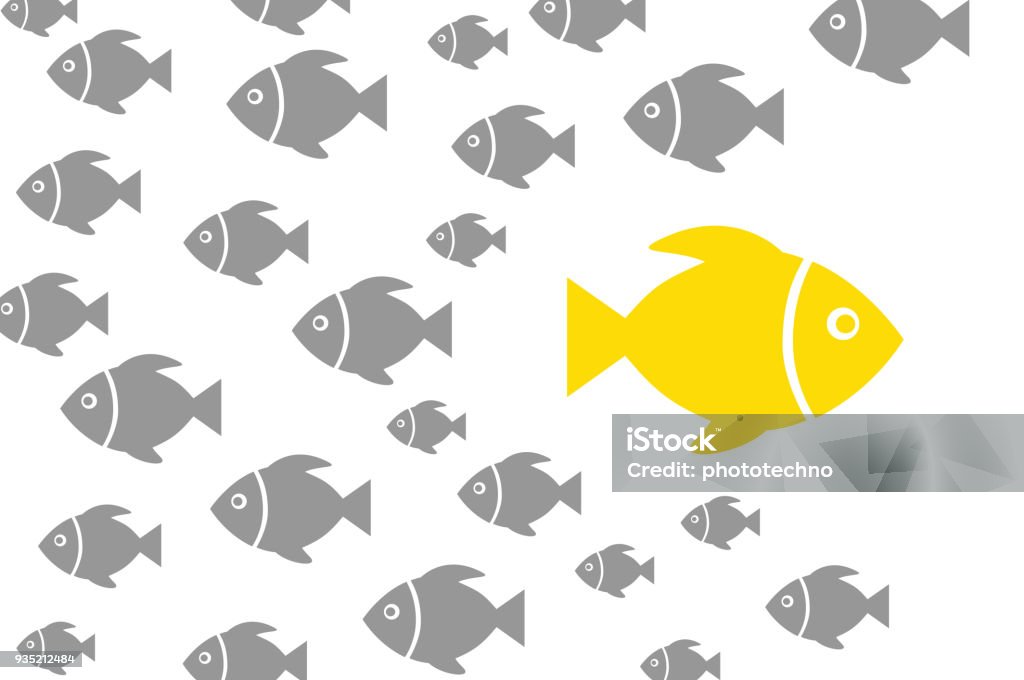 Going Your Own Way Concepts Fish stock vector