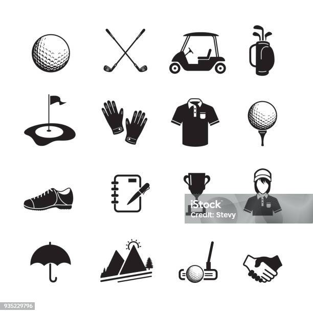 Golf Icon Stock Illustration - Download Image Now - Golf, Icon Symbol, Golf Ball