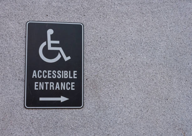 istock Accessible Entrance sign on side of building 935232726