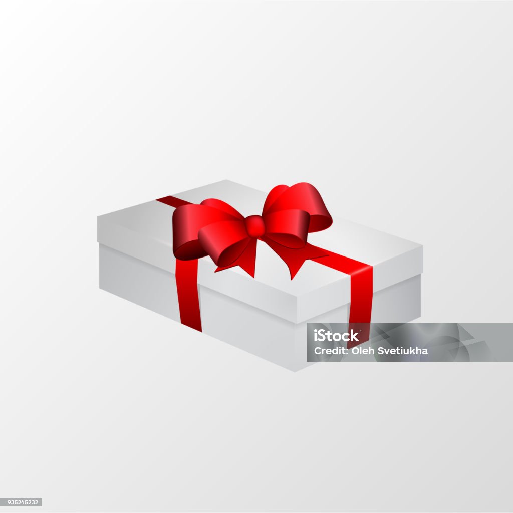 Present Box White Vector White Gift Box Vector Stock Illustration - Download Image Now - Box ...