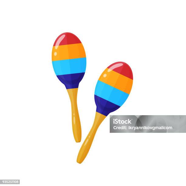 Oldest Shocknoise Musical Instrument Is Maracas A Kind Of Rattle Stock Illustration - Download Image Now