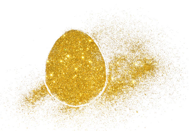 istock Easter egg of gold glitter on white background 935265616