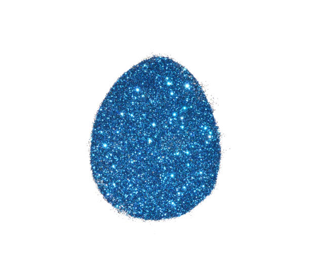 istock Easter egg of blue glitter on white background 935265670