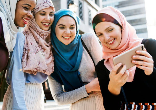 istock Group of islamic women taking selfie together 935274902