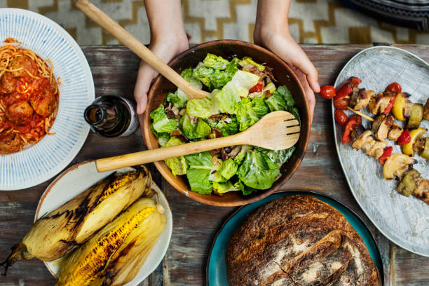 istock Aerial view of people getting food 935278538