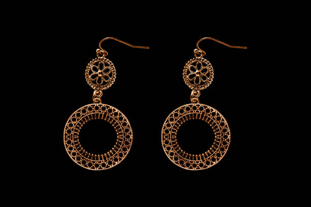 istock Golden earrings isolated 935282264