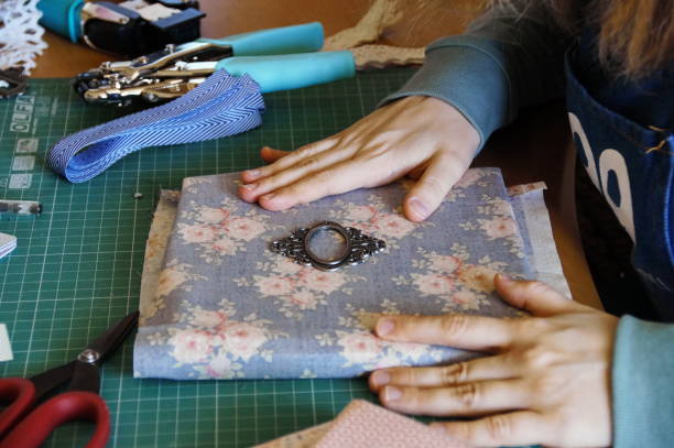 istock handmade creating of the diary from special scrapbooking paper 935285998