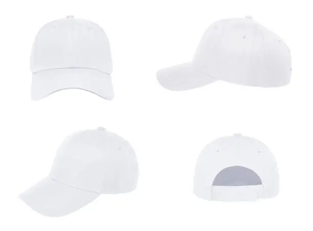 Photo of Blank baseball cap 4 view color white