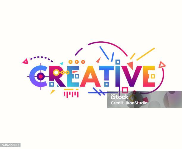 Kreative Gradient Buchstaben Stock Vektor Art und mehr Bilder von Kreativität - Kreativität, Einzelwort, Maschinenschrift