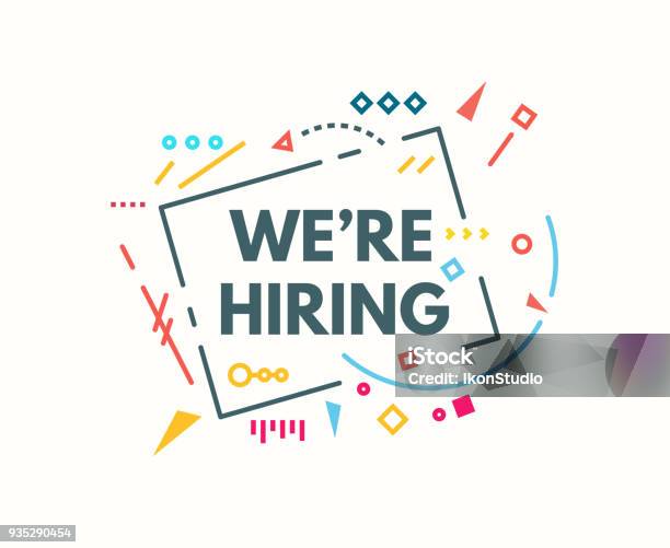 We Are Hiring Banner Stock Illustration - Download Image Now - Help Wanted Sign, Recruitment, Fun