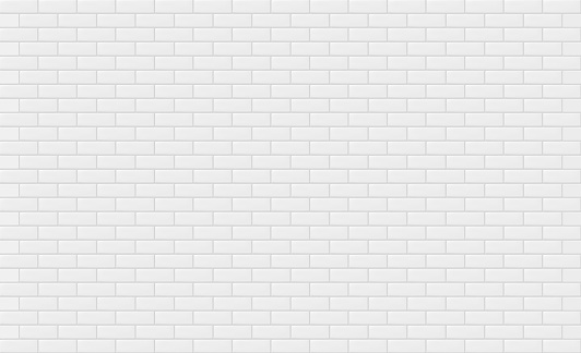 White brick wall texture for text or background. Vector illustration.