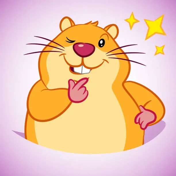 Vector illustration of Groundhog Cartoon Character Snapping Fingers