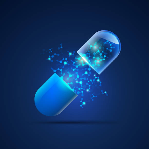 pilulka - antibiotikum stock ilustrace