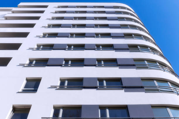 istock White apartment building with a modern facade 935294174