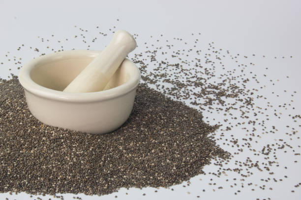 istock chia seeds in mortar white background 935296960