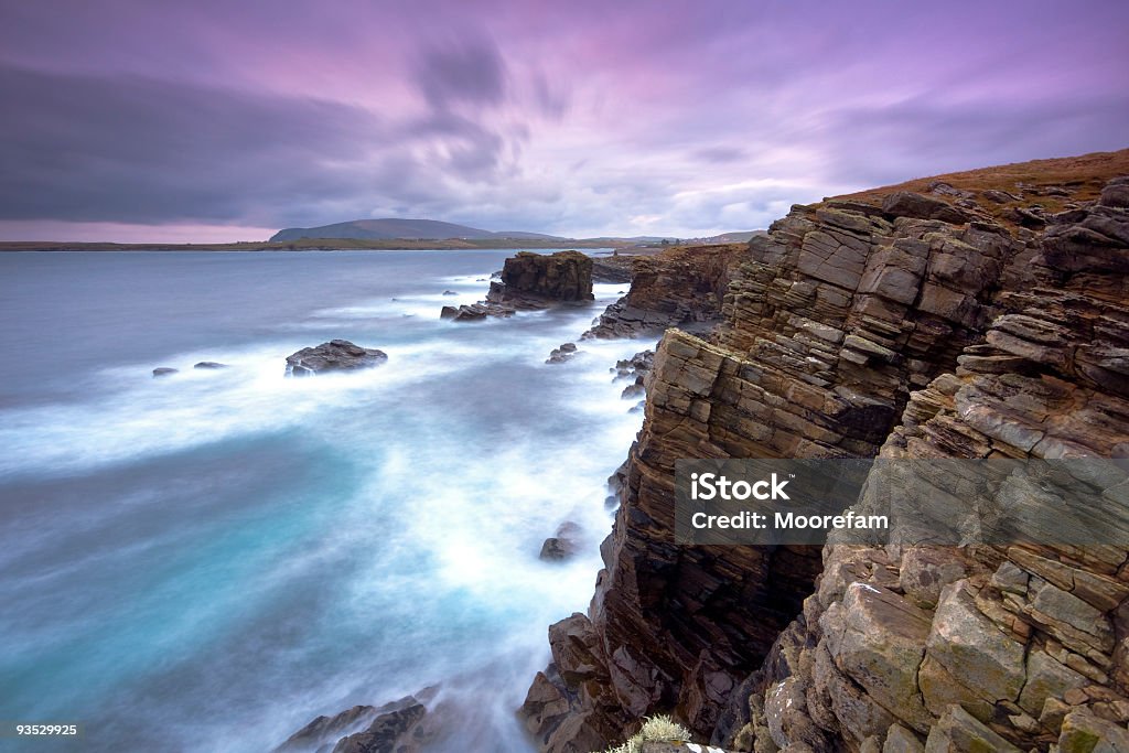 Sumburgh Shetlands dopo il tramonto - Foto stock royalty-free di Isole Shetland