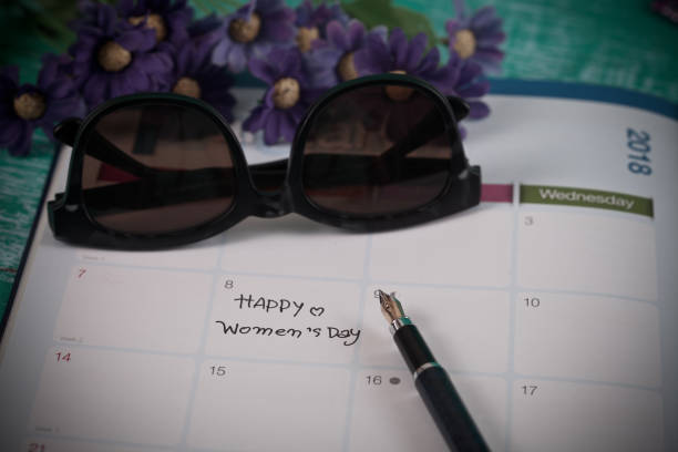 istock Happy women's day note on calendar book. 935300964