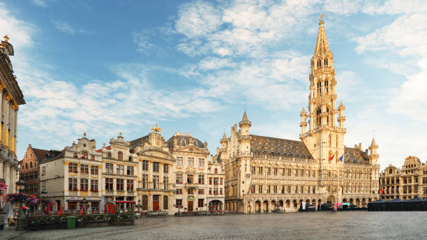 istock Brussels - Grand place at night, nobody, Belgium 935308952