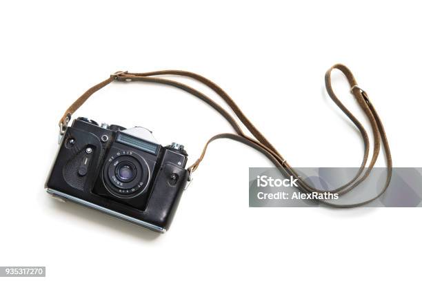 Vintage Camera Isolate On White Background Stock Photo - Download Image Now - Camera - Photographic Equipment, Cut Out, Old-fashioned
