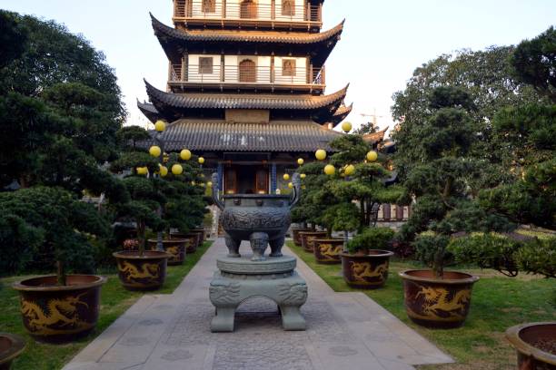 istock Courtyard at Zhenru Temple, Shanghai, China 935317758