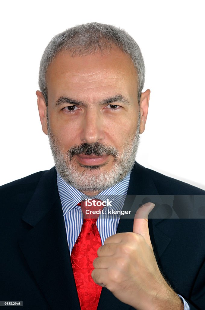 Empresário maduro os polegares para cima. - Foto de stock de 40-49 anos royalty-free