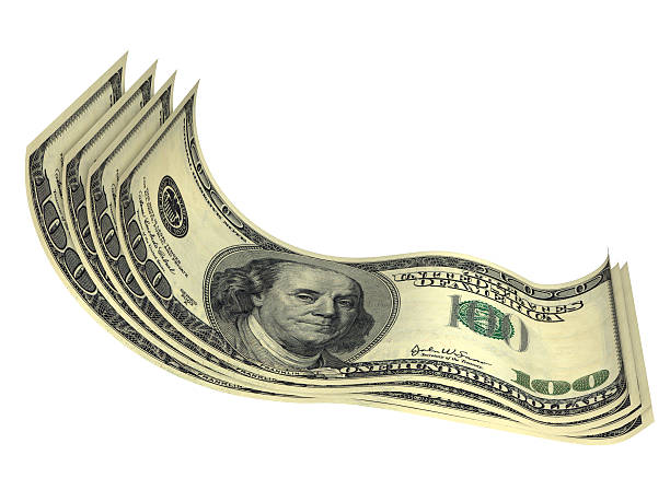 istock Isolated on white  image of several dollars banknotes 93532344