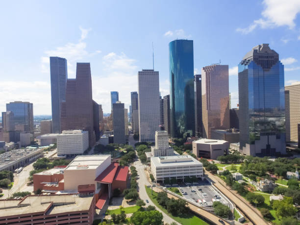 istock Aerial view Houston downtown and Gulf Freeway at daytime 935323766