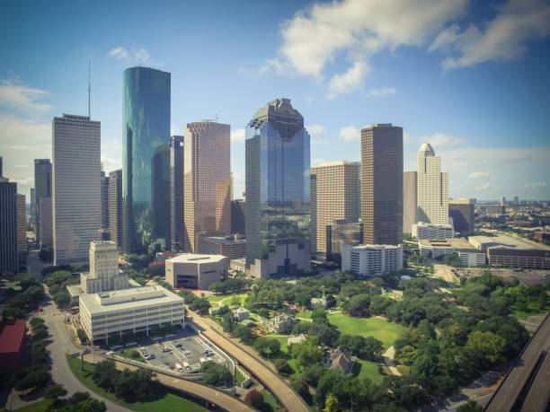 istock Aerial view Houston downtown and Gulf Freeway at daytime 935324012