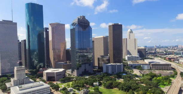 istock Aerial view Houston downtown and Gulf Freeway at daytime 935324284