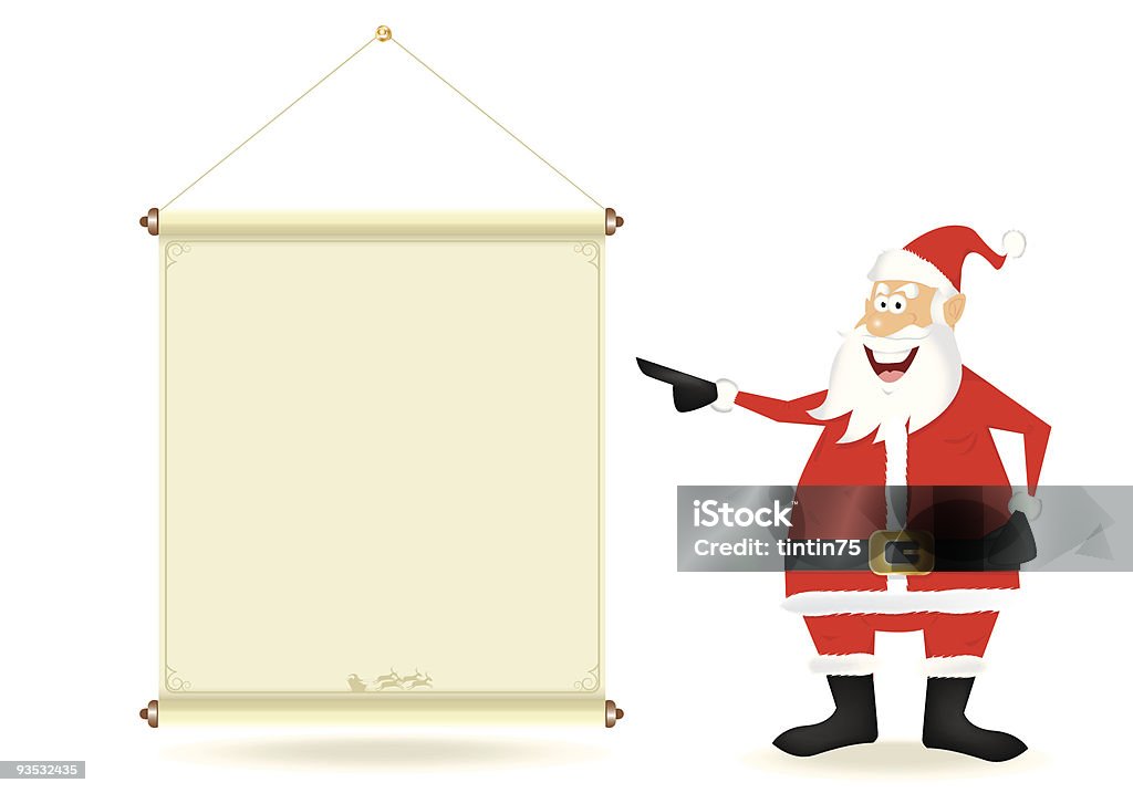 santa avec Serpentin - clipart vectoriel de Décoration de Noël libre de droits